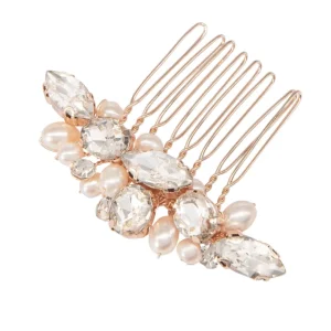 Hiuskoru, ATHENA BRIDAL | Petite Pearl Comb -ruusukulta helmihiuskampa
