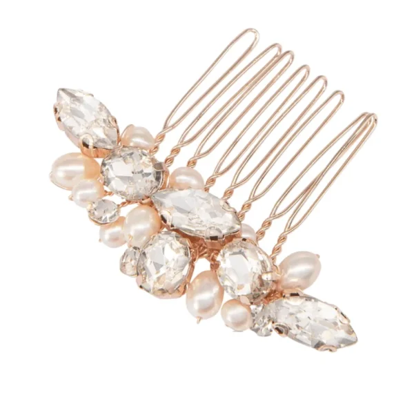 Hiuskoru, ATHENA BRIDAL | Petite Pearl Comb -ruusukulta helmihiuskampa