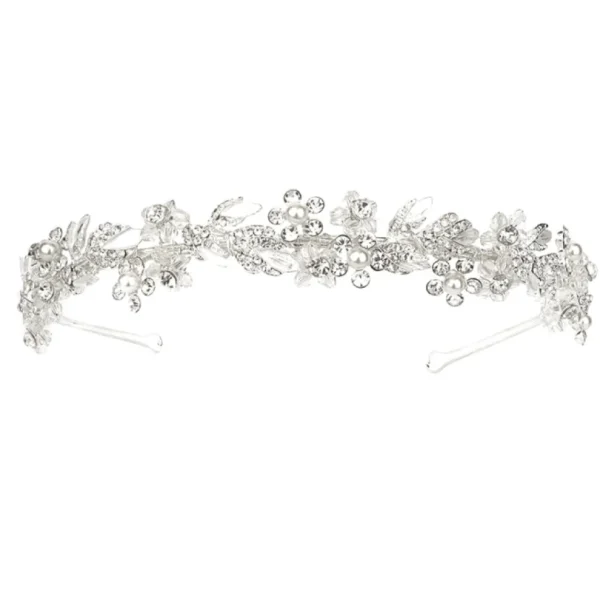 Hiuskoru, ATHENA BRIDAL | Philippa Headband -hopeanvärinen juhlapanta