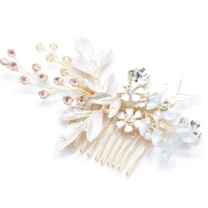 Hiuskoru, hiuskampa/ROMANCE, Pink Champange Flowers in Rosegold
