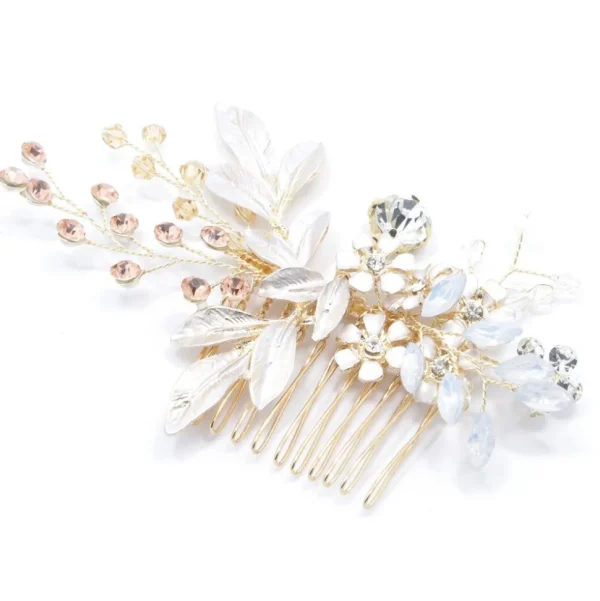 Hiuskoru, hiuskampa/ROMANCE, Pink Champange Flowers in Rosegold