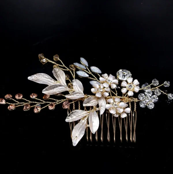 Hiuskoru, hiuskampa/ROMANCE, Pink Champange Flowers in Rosegold