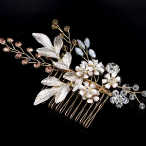 Hiuskoru, hiuskampa/ROMANCE, Pink Champange Flowers in Rosegold