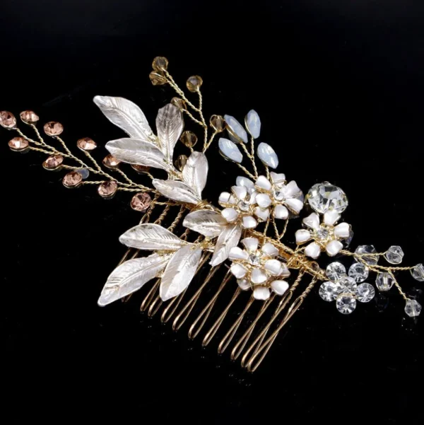 Hiuskoru, hiuskampa/ROMANCE, Pink Champange Flowers in Rosegold