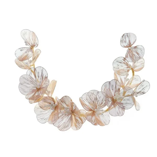 Hiuskoru, köynnös ROMANCE, Modern Rosegold Flower Hairpiece