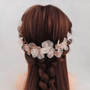 Hiuskoru, köynnös ROMANCE, Modern Rosegold Flower Hairpiece
