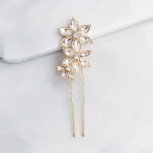 Hiuskoru, nutturaneula/ROMANCE, Simple Flower Hairpiece in Gold