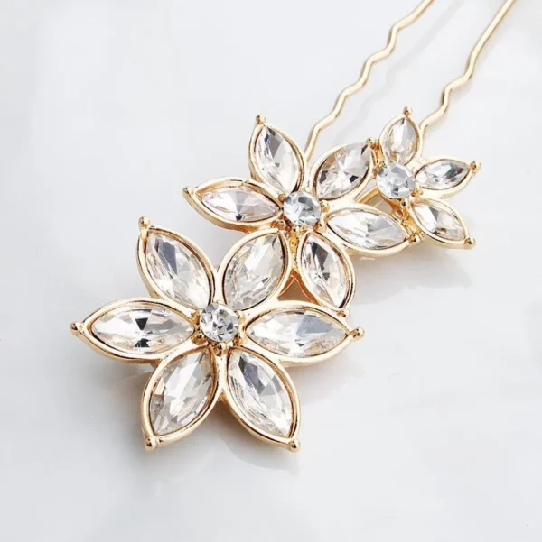 Hiuskoru, nutturaneula/ROMANCE, Simple Flower Hairpiece in Gold