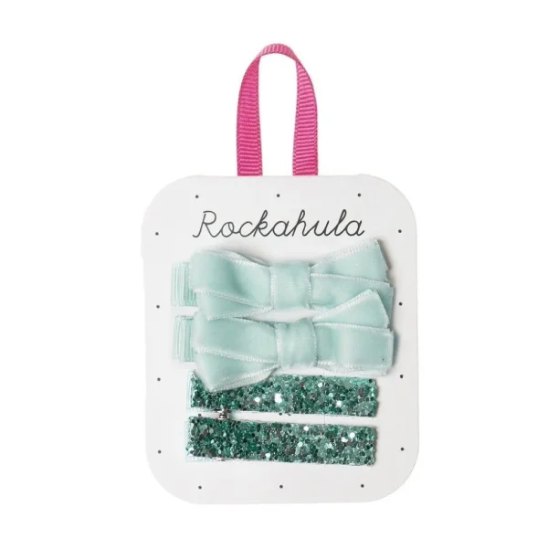 Hiuskoru/pinni, Rockahula KIDS | Velvet and Glitter Clips Blue