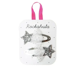 Hiuskoru/pinni, Rockahula KIDS | Shooting Star Glitter Clips Silver