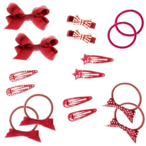 Hiuskoru/pompula, Rockahula KIDS | School Hair Set - 16 Pieces Red