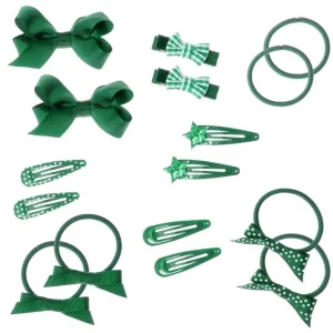 Hiuskoru/pompula, Rockahula KIDS | School Hair Set - 16 Pieces Green