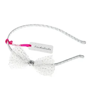 Hiuspanta, Rockahula KIDS | Glitter Mesh Bow Alice Band Silver