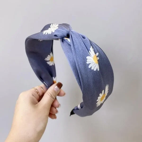 Hiuspanta | SUGAR SUGAR, Comfy Satin Daisy -sininen satiinipanta