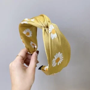 Hiuspanta | SUGAR SUGAR, Comfy Satin Daisy -keltainen satiinipanta