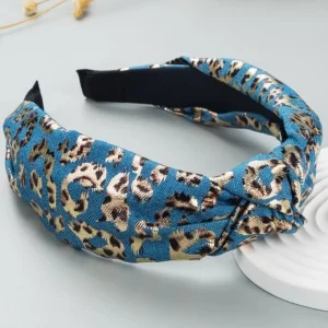 Hiuspanta | SUGAR SUGAR, Leopard Hairband in Light Blue