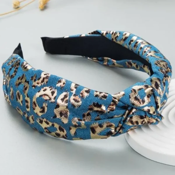 Hiuspanta | SUGAR SUGAR, Leopard Hairband in Light Blue