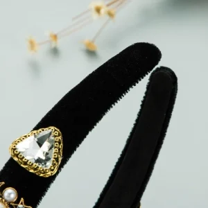 Hiuspanta | SUGAR SUGAR, Velvet Hairband with Pearls in Black