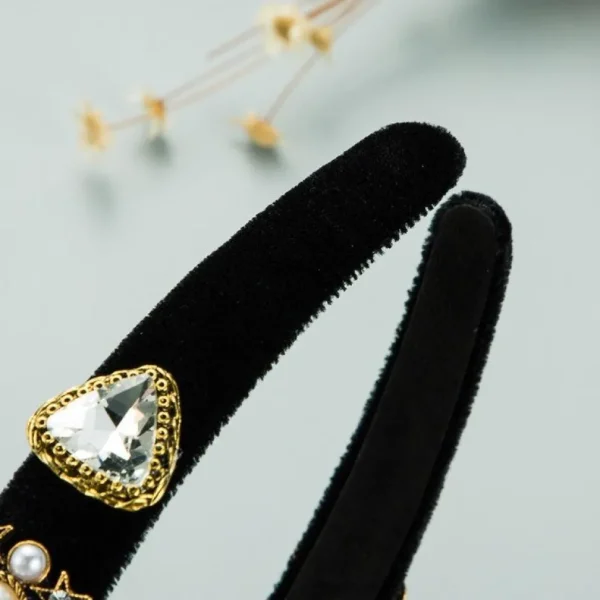 Hiuspanta | SUGAR SUGAR, Velvet Hairband with Pearls in Black