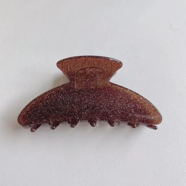 Hiussolki | SUGAR SUGAR, Glitter Clip -ruskea glitter hainhammas