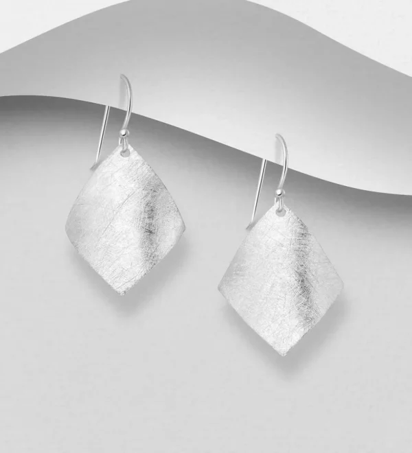 Hopeakorvakorut, PREMIUM COLLECTION | Minimalistic Matt Square Earrings