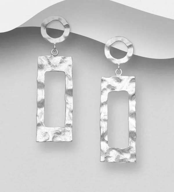 Hopeakorvakorut, PREMIUM COLLECTION | Minimalistic Rectangle Earrings