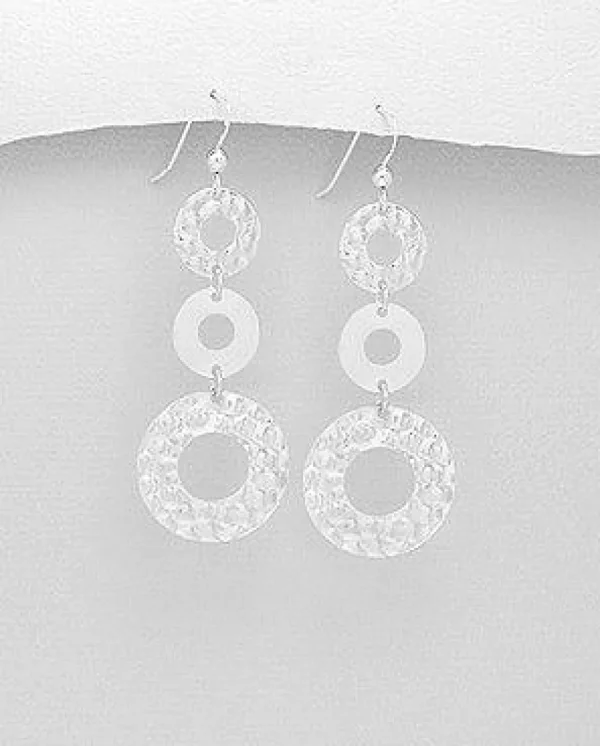 Hopeakorvakorut, PREMIUM COLLECTION | Three Circle Earrings