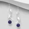 Hopeakorvakorut, PREMIUM COLLECTION | Twist Earrings with Lapis Lazuli