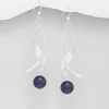 Hopeakorvakorut, PREMIUM COLLECTION | Twist Earrings with Amethyst