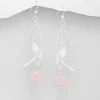Hopeakorvakorut, PREMIUM COLLECTION | Twist Earrings with Rosequarz