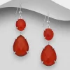Hopeakorvakorut, PREMIUM COLLECTION | Teardrop Earrings with Red Onyx