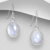 Hopeakorvakorut, PREMIUM COLLECTION | Oval Earrings with Moonstones