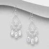 Hopeakorvakorut, PREMIUM COLLECTION | Lace Earrings with Moonstones