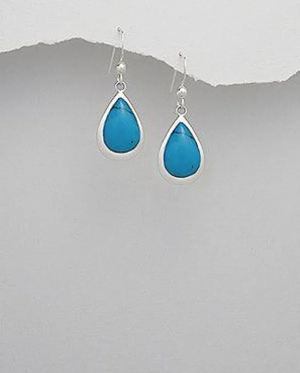 Hopeakorvakorut, PREMIUM COLLECTION | Teardrop Earrings in Sky Blue