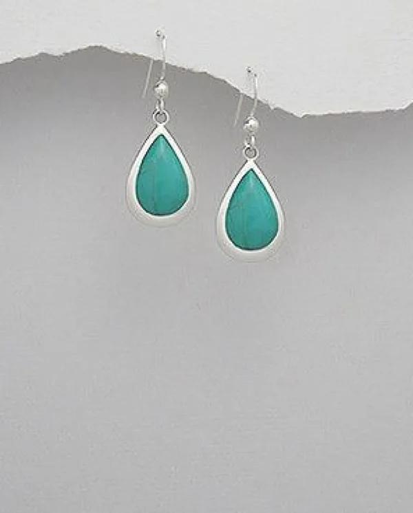 Hopeakorvakorut, PREMIUM COLLECTION | Teardrop Earrings in Turqoise
