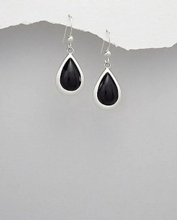 Hopeakorvakorut, PREMIUM COLLECTION | Teardrop Earrings in Black