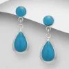 Hopeakorvakorut, PREMIUM COLLECTION | Teardrop Push Earrings in Sky Blue