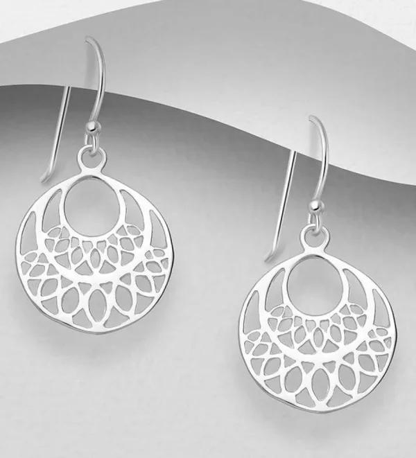 Hopeakorvakorut, PREMIUM COLLECTION | Small Round Lace Earrings