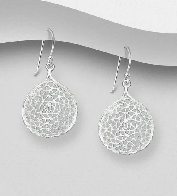 Hopeakorvakorut, PREMIUM COLLECTION | Filigree Round Earrings