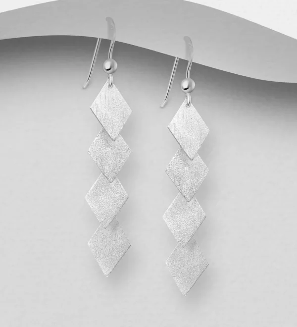 Hopeakorvakorut, PREMIUM COLLECTION | Minimalistic Matt Diamond Earrings