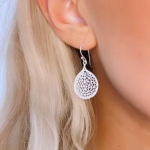 Hopeakorvakorut, PREMIUM COLLECTION | Filigree Round Earrings