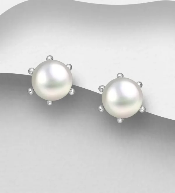 Hopeanapit, PREMIUM COLLECTION | Freshwater Pearl Earstuds
