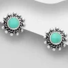 Hopeanapit, PREMIUM COLLECTION | Bohemian Earstuds with Turqoise