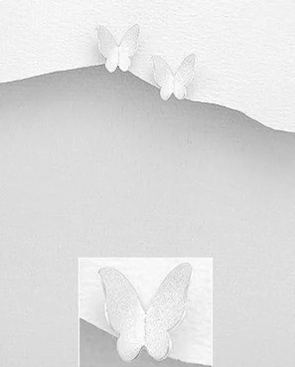 Hopeanapit, PREMIUM COLLECTION | Matt Butterfly Earstuds