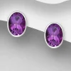 Hopeanapit, PREMIUM COLLECTION | Oval Amethyst Earstuds