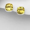 Hopeanapit, PREMIUM COLLECTION | Large Square Citrine Earstuds