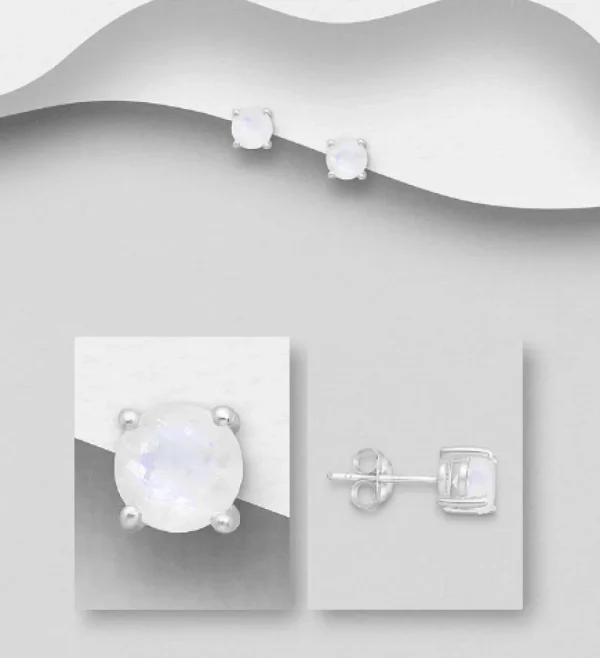 Hopeanapit, PREMIUM COLLECTION | Simple Moonstone Earstuds