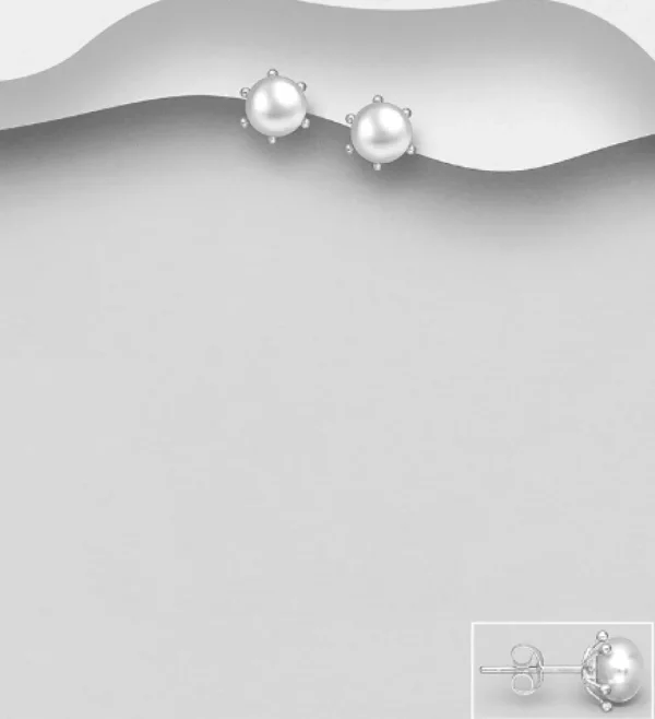Hopeanapit, PREMIUM COLLECTION | Freshwater Pearl Earstuds