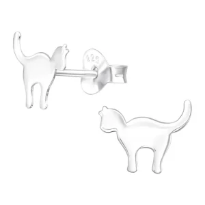 Hopeanapit, Standing Cat -kivettömät kissa korvakorut