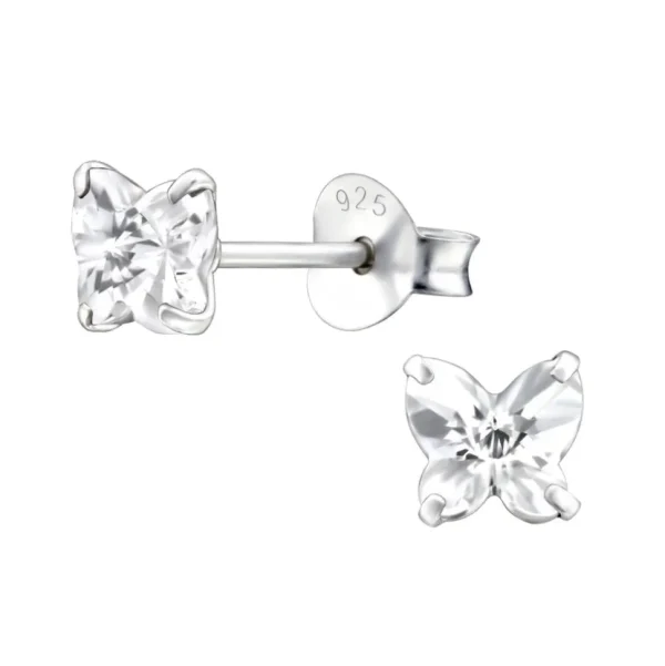 Hopeanapit, Tiny Crystal Butterfly -pienet perhoskorvakorut